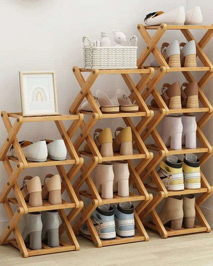 Stylish Multi-Tier Bamboo Footwear Organizer for Efficient Home Storage