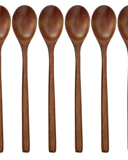 6-Piece Sustainable Bamboo Kitchen Utensil Set with Tree Paint Finish