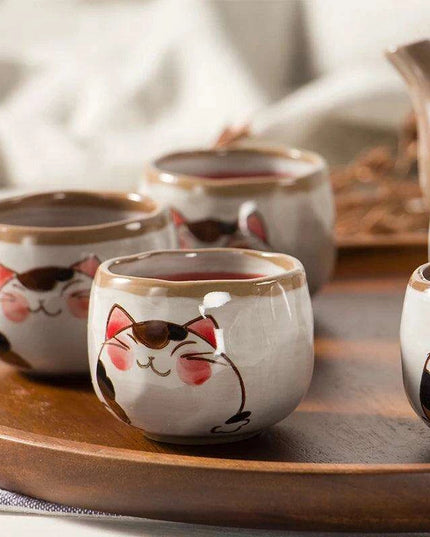 Enchanting Lucky Cat Ceramic Tea Set - Elevate Your Tea Rituals