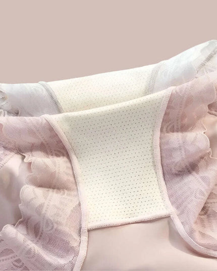 Vintage Charm High-Waisted Antibacterial Women's Briefs with Satin Touch and Bow Detail