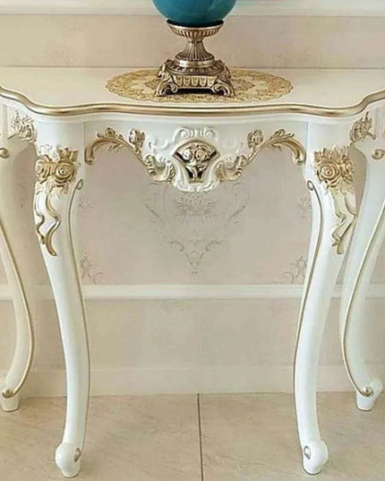 Elegantly Crafted Vintage Wood Half-Moon Console Table