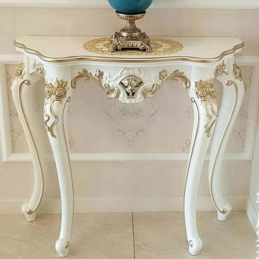 Elegantly Crafted Vintage Wood Half-Moon Console Table