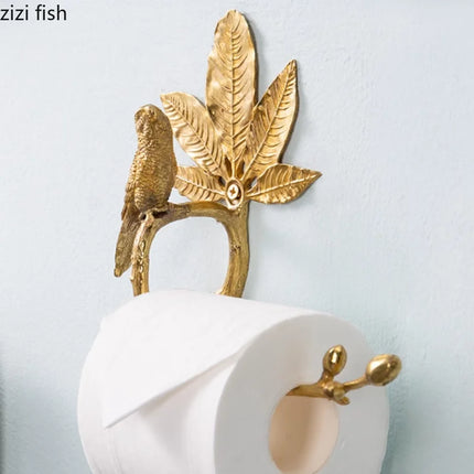 Copper Leaf Wall-Mounted Tissue & Napkin Holder