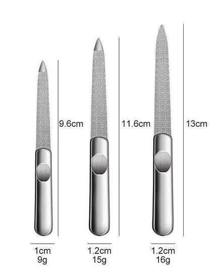 Salon-Worthy Nails Made Easy with Stainless Steel Nail File Set - 3 Sizes