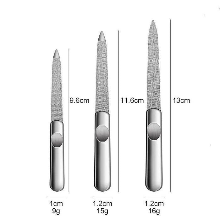 Salon-Worthy Nails Made Easy with Stainless Steel Nail File Set - 3 Sizes