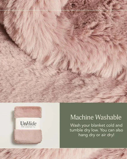 Sakura Blossom Eco-Friendly Plush Queen Size Faux Fur Throw - Marshmallow Comfort Blanket