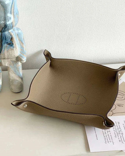 Elegant Leather Desk Tray Organizer for Keys, Jewelry, and Essentials - Stylish Storage Solution