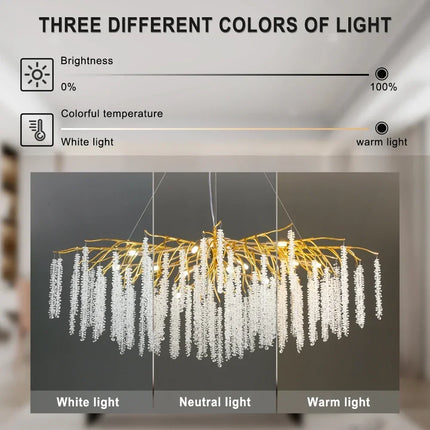 Twinkling Light Crystal LED Ceiling Chandelier - Elegant Pendant Lamp