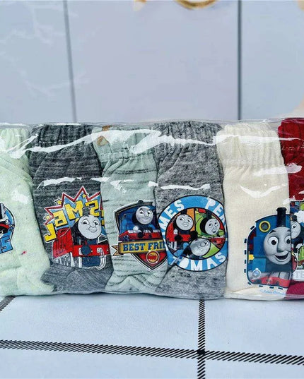 6-Pack Kids Cotton Underwear with Favorite Cartoon Characters - Spiderman, Mickey Mouse, Elsa, and Cars Designs