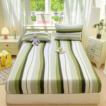 Housewear Cotton Fitted Sheet - Soft, Comfortable, Elastic Band, Print