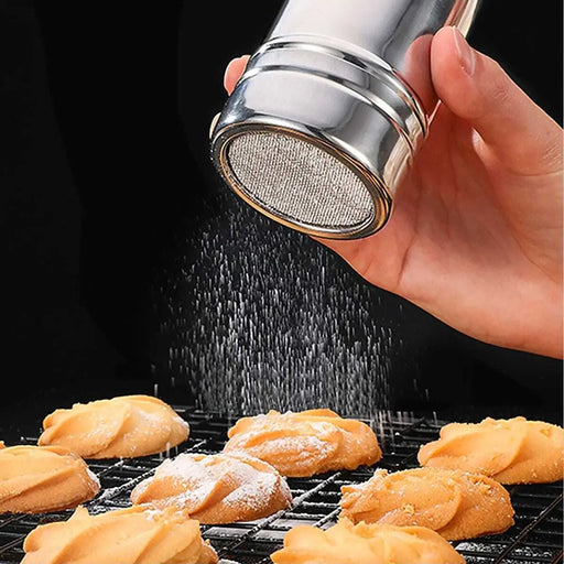 Elegant Stainless Steel Powder Dispenser for Culinary Enthusiasts