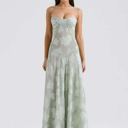 Stunning Backless A-line Maxi Dress with Adjustable Straps – Ideal for Celebratory Events & Summer Gatherings