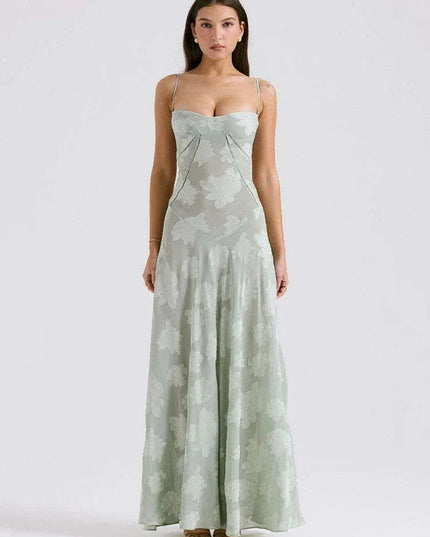 Stunning Backless A-line Maxi Dress with Adjustable Straps – Ideal for Celebratory Events & Summer Gatherings