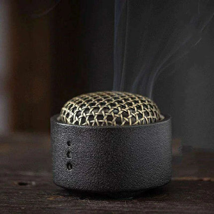 Elegant Zen Ceramic Incense Burner with Mesh Cover - Stylish Home Decor Ashtray and Relaxation Plate