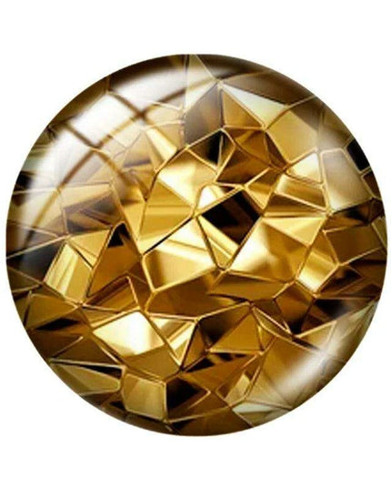 Luxurious Gold-Inspired Glass Cabochon Collection - 10 Distinct Sizes