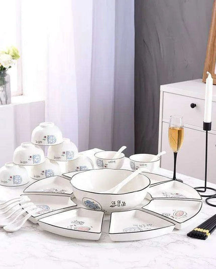 Elegant Asian Ceramic Dining Collection - Chic Tableware for Home and Special Events