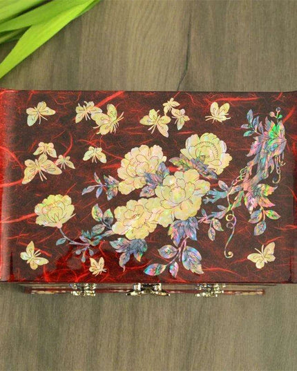 Luxurious Mother of Pearl Jewelry Storage Box with Velvet Lining and Elegant Multi-Drawer Design