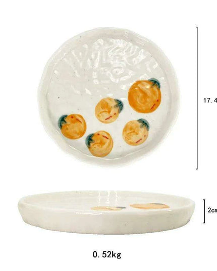 Cheerful Fruit-Themed 300ml Ceramic Mug & Plate Set – Ideal Gift for Children and Breakfast Enthusiasts