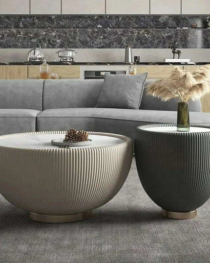 Sleek Bowl-Shaped Slate Coffee Table for Modern Living Areas