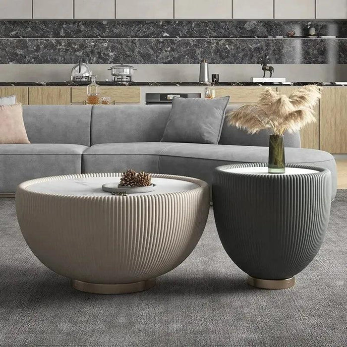 Sleek Bowl-Shaped Slate Coffee Table for Modern Living Areas