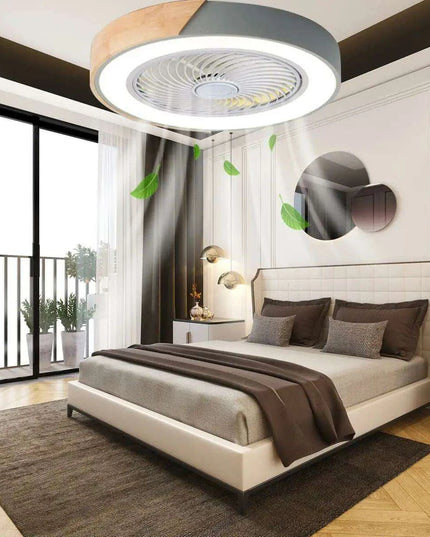 Modern Wooden Ceiling Fan with Remote Control & Adjustable LED Lighting