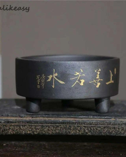 Artisan Crafted Yixing Purple Clay Succulent Planter - Chic Three-Legged Bonsai Pot for Elegant Indoor Spaces