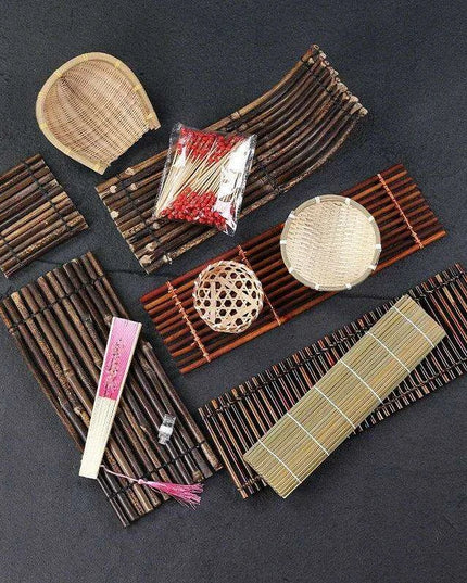 Sophisticated Bamboo Sushi Serving Set - Artistic Bento Tools and Deluxe Sashimi Platter