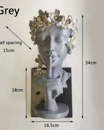 Nordic Girl Artistic LED Resin Wall Light - Vintage Home Accent