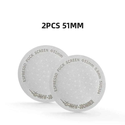 Stainless Steel Double-Layer Espresso Puck Screen for Optimal Coffee Extraction - Compatible with 51/53/58.5mm Portafilters