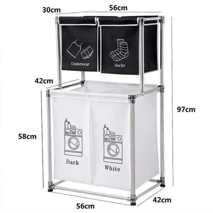 Sleek Monochrome Laundry Organizer Set with Quick Assembly - Available in Two Sizes