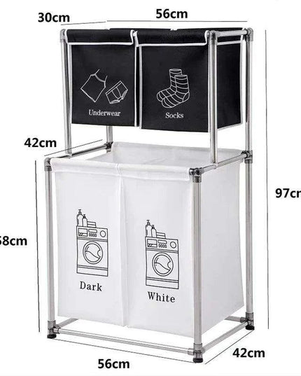Sleek Monochrome Laundry Organizer Set with Quick Assembly - Available in Two Sizes