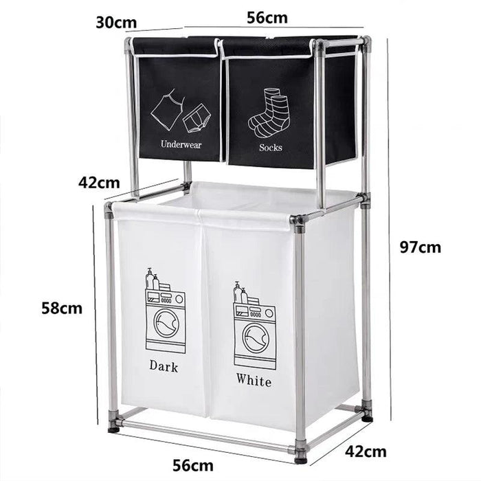 Monochrome Laundry Storage Solution with Easy Setup - 2 Size Options