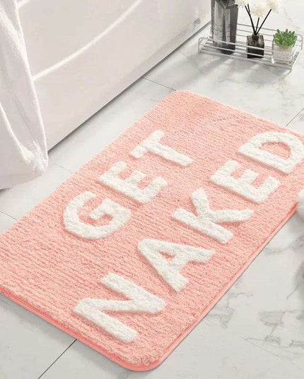 Playful Microfiber Bath Mat with Humorous "Nude Time" Design and Anti-Slip Safety Features