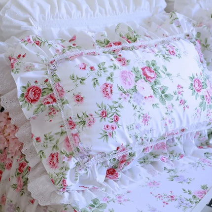 2pcs Pastoral Print Pillow Case Luxruy Ruffle Lace Pillow Cover Bedding Cushion Cases Home Decor Pillow Sham Satin Pillowcase 2pcs-pastoral-print-pillow-case-luxruy-ruffle-lace-pillow-cover-bedding-cushion-cases-home-decor-pillow-sham-satin-pillowcase