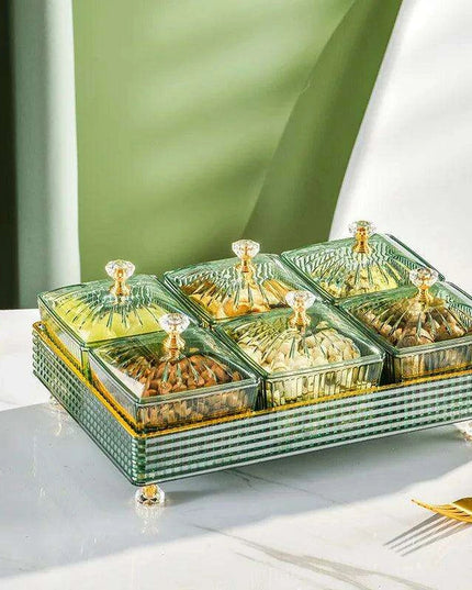 Chic Clear Nordic Snack Trays - Stylish 4/6 Compartment Bowls for Treats and Candies