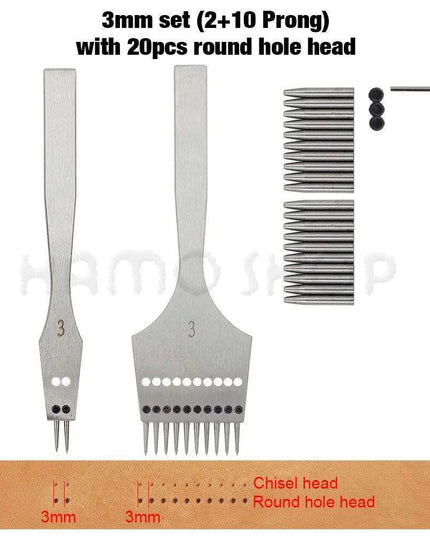 Premium Interchangeable Round Chisel Tool Set for Leather Crafting