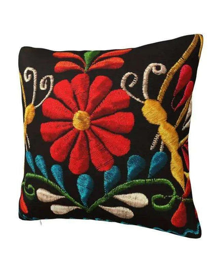 Exquisite Velvet Cushion Covers Featuring Mexican Butterfly and Floral Embroidery for Stylish Home Decor