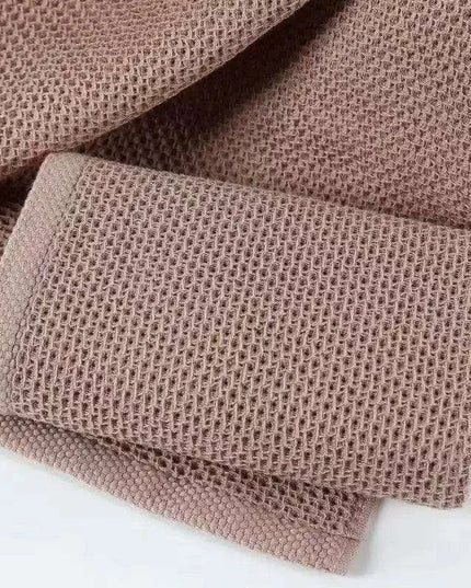 Luxurious Honeycomb Cotton Hand Towels - 2-Pack Absorbent Kitchen Essentials