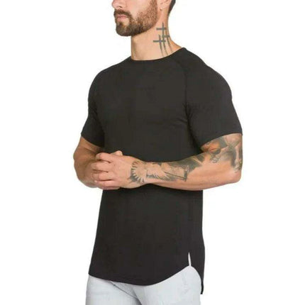 Men's Hip Hop Summer Cotton Fitness T-Shirt - Short Sleeve Bodybuilding Tee