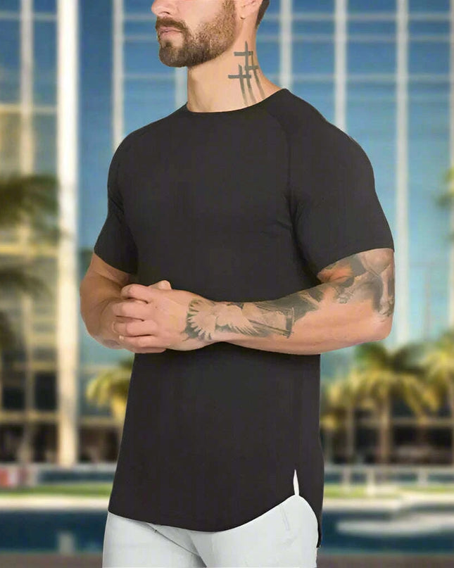 Casual Cotton Short Sleeve Gym Tee for Men - Summer Hip Hop Style Bodybuilding Shirt