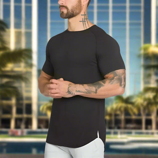 Casual Cotton Short Sleeve Gym Tee for Men - Summer Hip Hop Style Bodybuilding Shirt