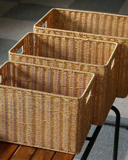 Chic Handwoven Multi-Functional Storage Basket - Stylish Organizer for Clothes, Groceries, and More for Any Space