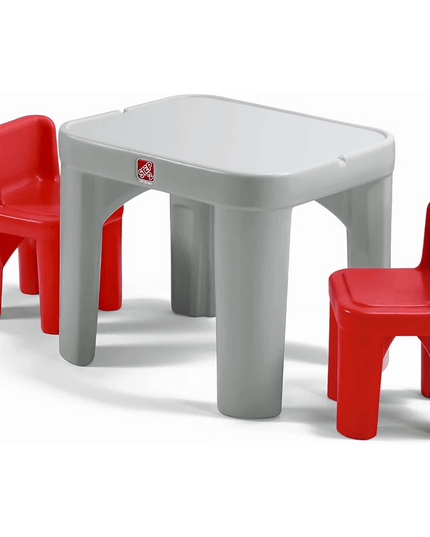 Creative Playtime Table and Chair Set for Kids in Gray and Red
