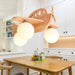 Wooden Airplane Hanging Light Fixture for Children's Room - LED Pendant Lamp