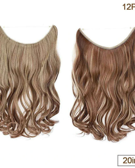 20-Inch Versatile Adjustable Invisible Wire Hair Extensions - Curly and Sleek Options