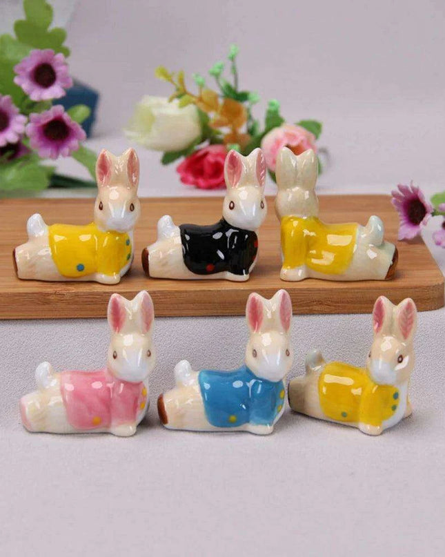 Adorable Japanese Ceramic Rabbit Chopstick Rest for Dining and Home Decor