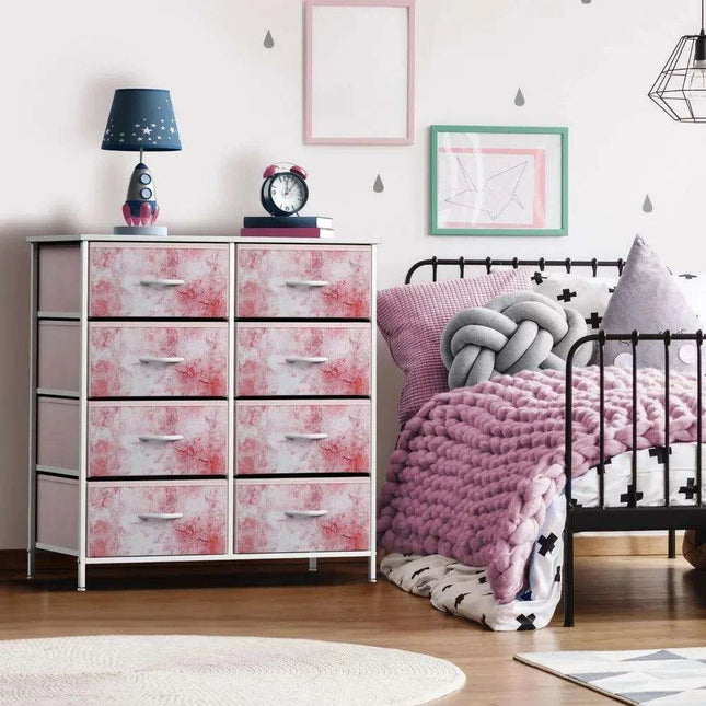 Chic 8-Drawer Storage Chest - Versatile Organizer for Bedroom and Hallway