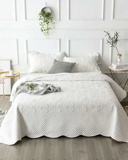 Elegant Euro-Style Embroidered Bedspread Set with Premium Cotton Filling - Versatile Summer Blanket and Mattress Cover