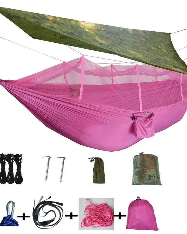 Ultimate Adventure Hammock: Weatherproof with Mosquito Net and Canopy Protection