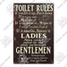 Retro Vintage Metal Bathroom Wall Decor with Quirky Toilet Design